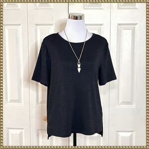 Banana Republic Black Knit Hi Lo Hem Top Medium